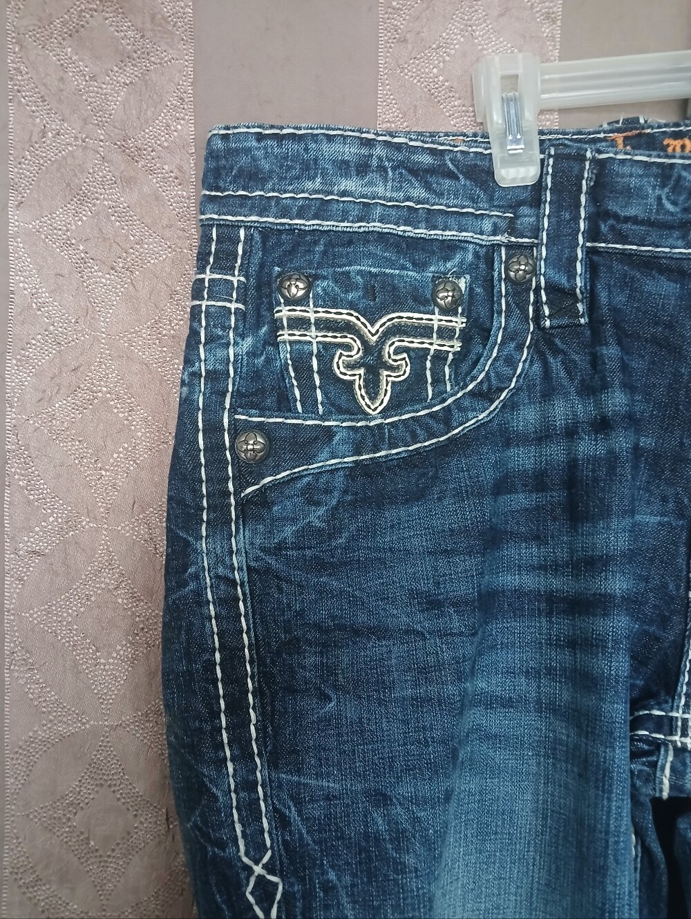 💎 Rock Revival Men's Lionel Blue Jeans Boot Cut Jeans - Picture 11 of 11